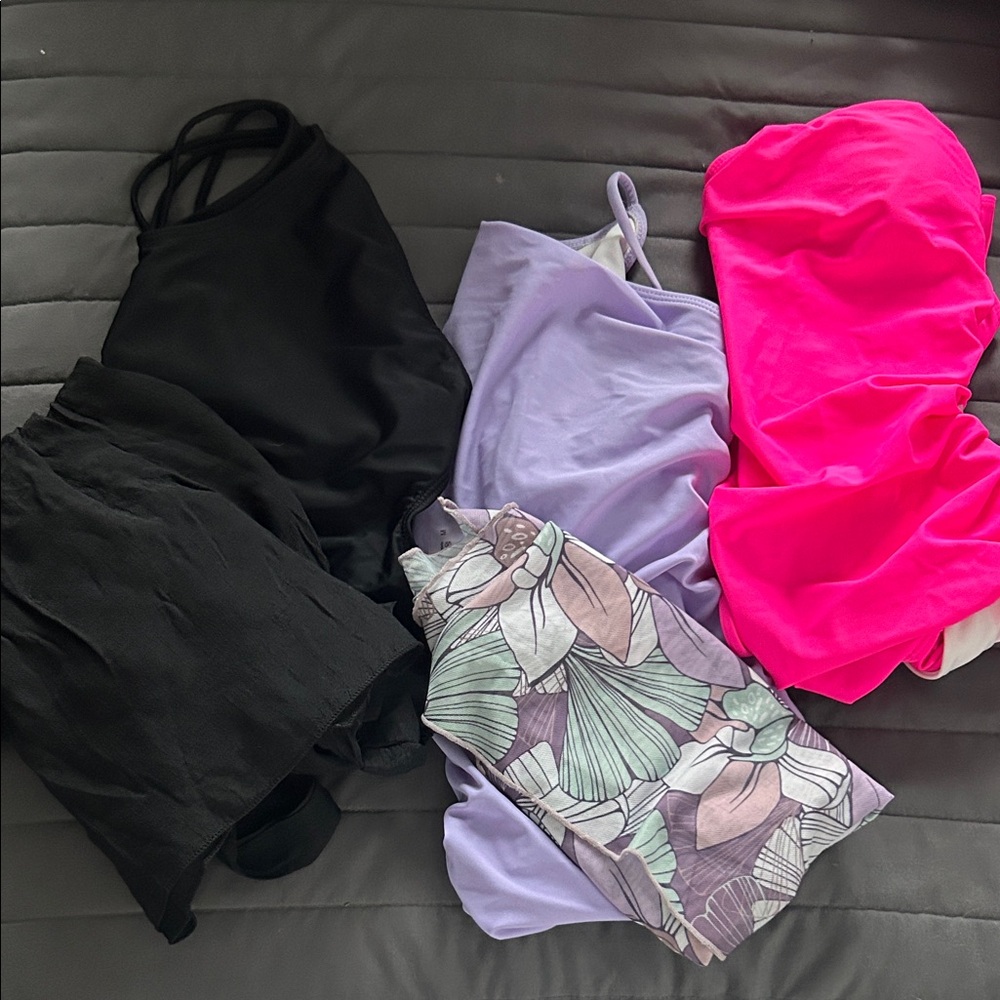 Black and Pink Bathing Suits & Coverup